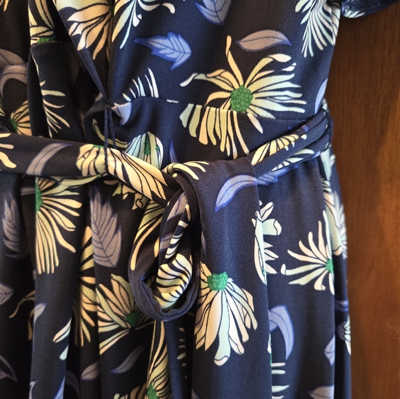 Liz Claiborne Career blue kimono 👘 style faux wrap dress szXL - Picture 4 of 9